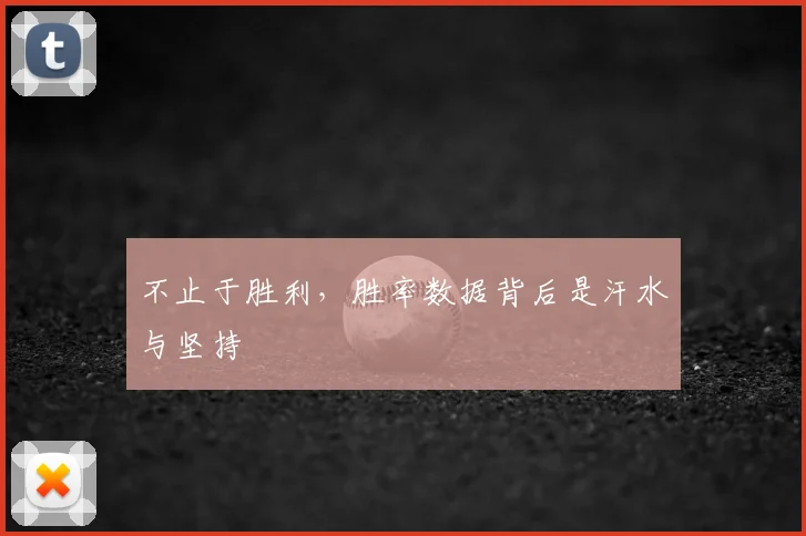 不止于胜利,胜率数据背后是汗水与坚持